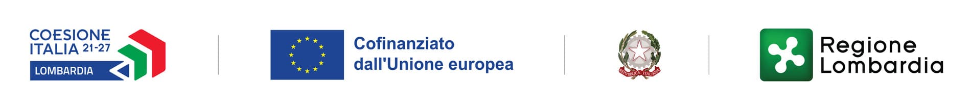 Coesione Italia 21–27 Lombardia · Co-financed by the European Union · Repubblica Italiana · Regione Lombardia